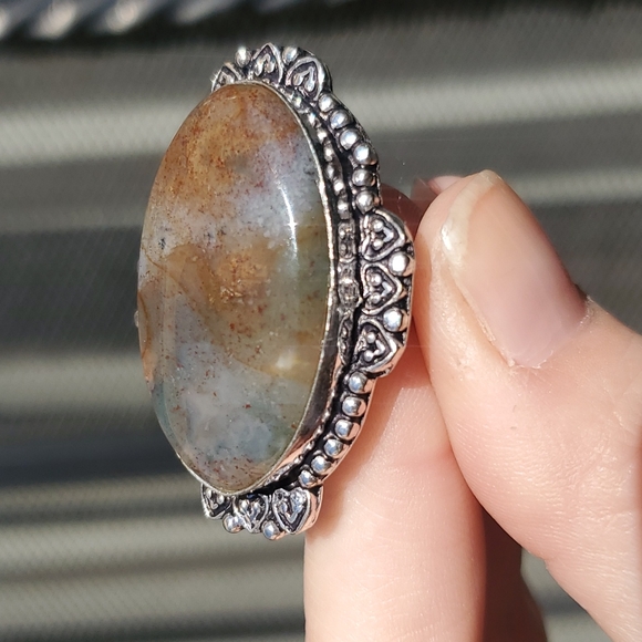 New Moss Agate 925 Silver Ring. - Picture 9 of 10